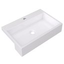 Ver imagem 1 de Cuba Pia Semi Encaixe para Banheiro Retangular 54cm XRT C08 Branco - Mpozenato