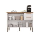 Ver imagem 3 de Balcão de Cozinha 120 cm Rubi 3 Portas 2 Gavetas Branco/Cinamomo - Pnr Móveis