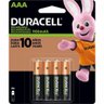 Pilha Recarregável Aaa 900mah (c-4 Pilhas) Duracell - 1