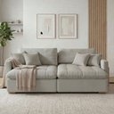 Ver imagem 1 de Sofá Cama 2 Lugares Retrátil Reclinável 180cm Linho com Molas Ensacadas Atena Yescasa
