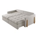 Ver imagem 5 de Sofá Cama 2 Lugares Retrátil Reclinável 180cm Linho com Molas Ensacadas Atena Yescasa