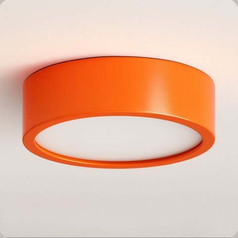 Plafon D250 Aluminio Teto e27 2 Luzes Lumini Lab - Laranja Brilhante