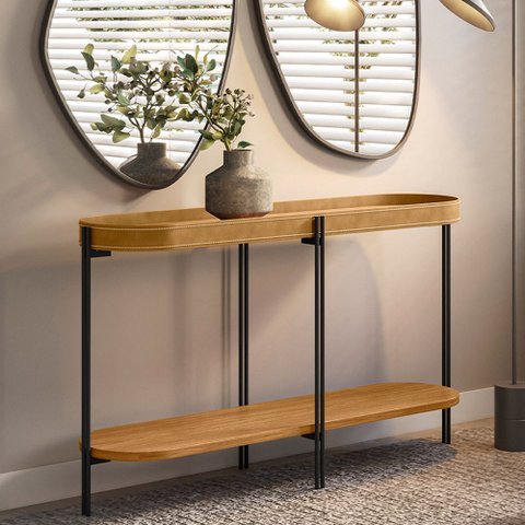 Aparador Bete 139cm no Couro Caramelo - Sallar Home