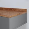 Kit Mesa Cabeceira Gaveta Retrô Penteadeira Suspensa Puxador Concha Decoração Quarto - Cinza/ - 4