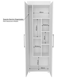 Armário Multiuso Floripa 2 Portas para Lavanderia Branco - Melhor Móvel - 6
