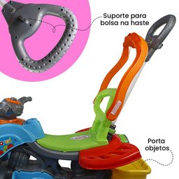 Carrinho de Passeio Colorido | Haste Guia | 30kg Máx. | 9m+ - 2