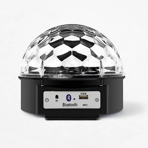 Globo de Luz Led Rgb Musical Bluetooth Usb Mp3 Bola Maluca:preto