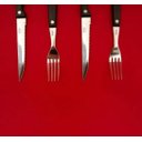 Ver imagem 3 de Kit Garfo E Faca Clássico Inox Reforçado Mor