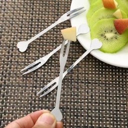 Kit 40 Mini Garfo para Petiscos Coração Garfinho Aperitivo - 2