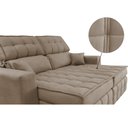 Ver imagem 4 de Sofá Retrátil e Reclinável 2,20M Molas Ensacadas e Costura Tripla Cama Inbox Nobre Suede Bege