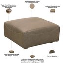 Ver imagem 5 de Puff Decorativo para Sala de Estar Living 80cm Benassi L06 Couro Marrom Café - Lyam Decor