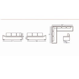 Sofá de Canto 6 Lugares Alphaville Siena Móveis Veludo Elefante - 3