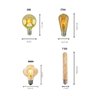 Kit 4 Luminária Pendente Metal Amadeirado Vintage + 4 Lâmpadas Retrô Variadas - 4
