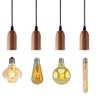 Kit 4 Luminária Pendente Metal Amadeirado Vintage + 4 Lâmpadas Retrô Variadas - 1