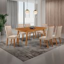Ver imagem 2 de Mesa de Jantar Copper 180 cm Tampo MDF Canto Copo Laminado e 6 Cadeiras Lira