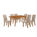 Ver imagem 1 de Mesa de Jantar Copper 180 cm Tampo MDF Canto Copo Laminado e 6 Cadeiras Lira
