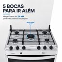 Ver imagem 4 de Fogão a Gás Fascino 5 Bocas Mega Chama 2,6KW Easy Clean com Forno 97 Litros e Mesa Inox Clarice