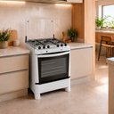 Ver imagem 2 de Fogão a Gás Fascino 5 Bocas Mega Chama 2,6KW Easy Clean com Forno 97 Litros e Mesa Inox Clarice
