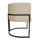 Ver imagem 4 de Kit 3 Poltronas Decorativa Luana Base Preta Pu Bege - Montanaris Decor