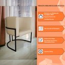Ver imagem 7 de Kit 3 Poltronas Decorativa Luana Base Preta Pu Bege - Montanaris Decor