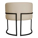 Ver imagem 5 de Kit 3 Poltronas Decorativa Luana Base Preta Pu Bege - Montanaris Decor