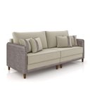 Ver imagem 5 de Sofá Montecarlo 2 Lugares 172cm Veludo/pu Bege/cinza