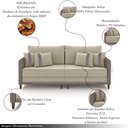 Ver imagem 3 de Sofá Montecarlo 2 Lugares 172cm Veludo/pu Bege/cinza