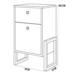 Cabeceira Solteiro Vicenza 100cm L02 Bouclê Cinza Com 1 Mesa de Cabeceira Work Preto - Lyam Decor Vi - 8