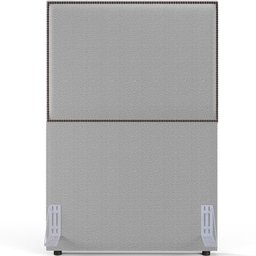 Cabeceira Solteiro Vicenza 100cm L02 Bouclê Cinza Com 1 Mesa de Cabeceira Work Preto - Lyam Decor Vi - 9