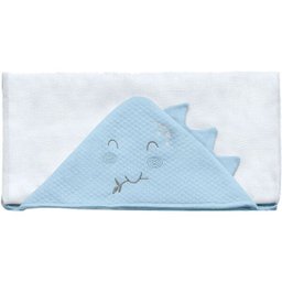 Toalha Fralda Infantil Hug com Capuz de Centro Meus Dinos - 87 x 88 cm - Azul - 1