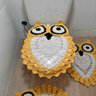Tapete De Crochê Para Banheiro Coruja Criativa Cor: Amarelo - 3