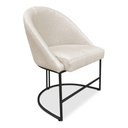 Ver imagem 3 de Kit 06 Cadeiras Poltrona de Jantar Bela Linho Bege Base Metálica Industrial Preto - Pallazio