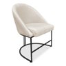 Kit 06 Cadeiras Poltrona de Jantar Bela Linho Bege Base Metálica Industrial Preto - Pallazio - 3