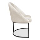 Ver imagem 5 de Kit 06 Cadeiras Poltrona de Jantar Bela Linho Bege Base Metálica Industrial Preto - Pallazio