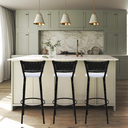Ver imagem 6 de Kit 3 Banquetas para Bancada Banco Alto Junco Preto Balcão Cozinha Gourmet Bar Área de Lazer Piscina