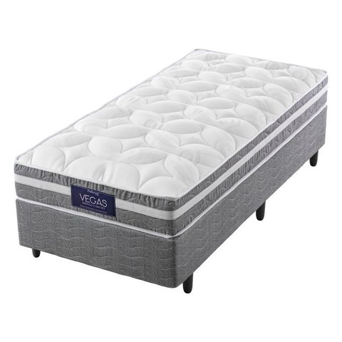 Conjunto Box Mola Ensacada Prodormir Vegas Springs Comfort Solteiro 88x46cm