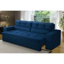 Ver imagem 1 de Sofá Retrátil e Reclinável 2 Lugares com Molas 1,80m Veronica Suede Azul