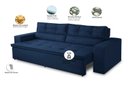 Ver imagem 2 de Sofá Retrátil e Reclinável 2 Lugares com Molas 1,80m Veronica Suede Azul