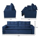 Ver imagem 3 de Sofá Retrátil e Reclinável 2 Lugares com Molas 1,80m Veronica Suede Azul