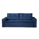 Ver imagem 4 de Sofá Retrátil e Reclinável 2 Lugares com Molas 1,80m Veronica Suede Azul