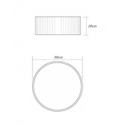Plafon de Madeira Wood Redondo 90cm - 6 Luzes E27 - Freijó (claro) - 2