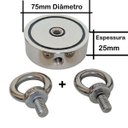 Ver imagem 2 de Imã De Neodímio Pesca Magnetica Até 200 Kg De Tração 2furos