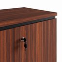 Ver imagem 6 de Armário Baixo 80cm para Escritório 2 Portas com Chave Puxadores Cava Corporate Marrom/Louro Preto