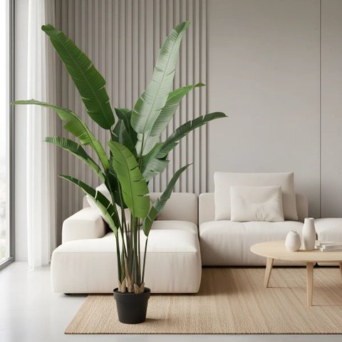 Bananeira Artificial Grande Realista Planta Sala com 1.60m, Planta Decorativa.