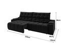 Ver imagem 3 de Sofá Connect Premium 2,30m Assento Retrátil e Reclinável com Porta Copos e Entrada USB Suede Preto