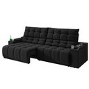 Ver imagem 5 de Sofá Connect Premium 2,30m Assento Retrátil/reclinável com Porta Copos e Entrada Usb Suede Preto