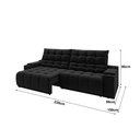 Ver imagem 3 de Sofá Connect Premium 2,30m Assento Retrátil/reclinável com Porta Copos e Entrada Usb Suede Preto