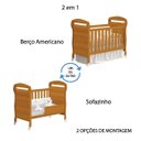 Ver imagem 3 de Berço Americano 2 em 1 Danny Vira Sofazinho Infantil Savana Fosco Quarto de Bebê - Reller