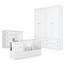 Ver imagem 1 de Quarto de Bebê Americano 4 Portas Com berço Americano Multifuncional Formare Branco Acetinado – Mati