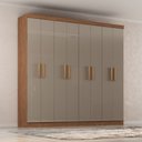Ver imagem 2 de Guarda Roupa Casal 8 Portas Petropolis Amadeirado com Reflecta Atualle